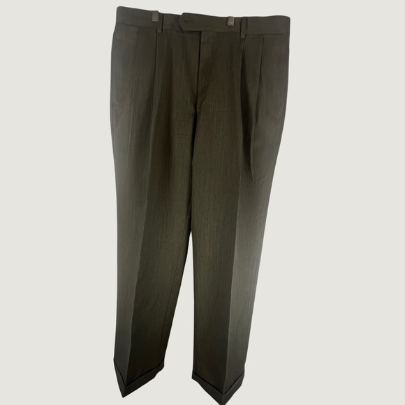 Jos. A. Bank Other - Jos A Bank Executive Collection Men Pleated Cuffed Dress Pants Olive Brown 35x29
